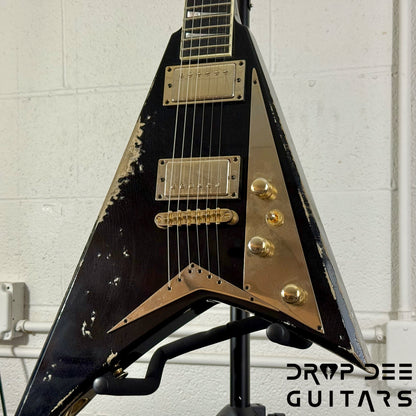 Jackson USA Custom Shop Special Edition Rhoads Electric Guitar w/ Case - Black Nitro Relic (Tour Heavy Relic)