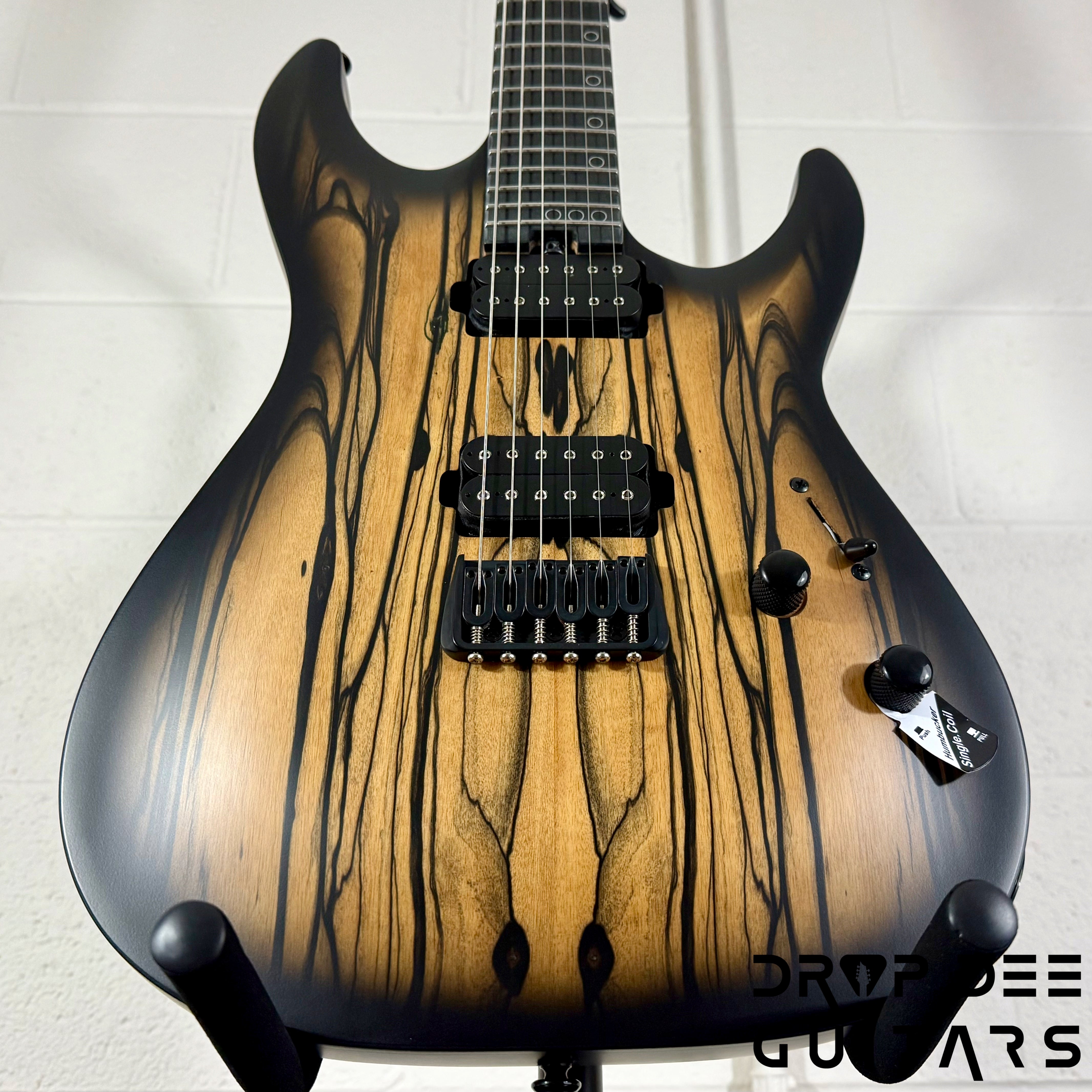 Schecter Diamond Series C-1 Pale Moon Electric Guitar - Natural Satin with Black Burst