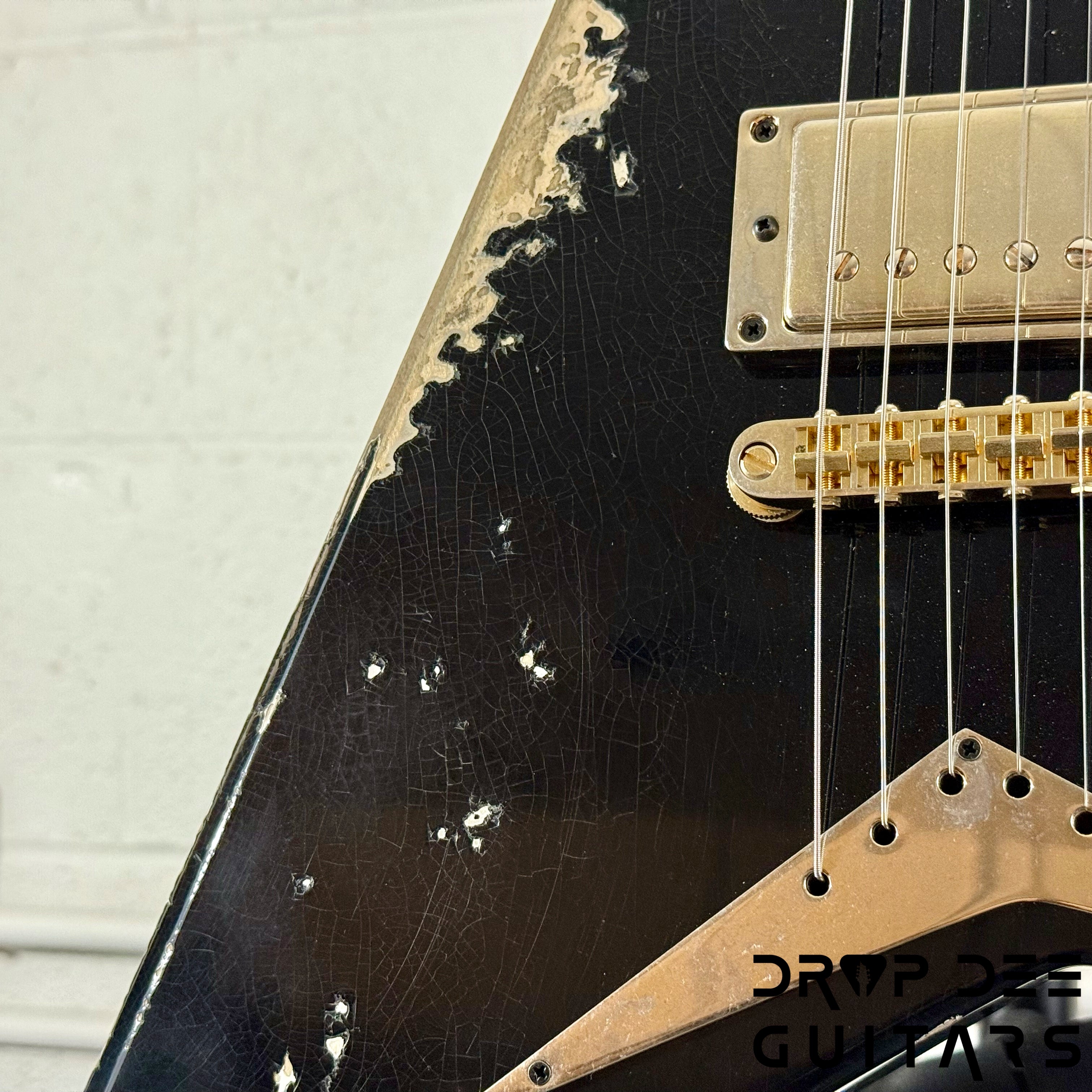 Jackson USA Custom Shop Special Edition Rhoads Electric Guitar w/ Case - Black Nitro Relic (Tour Heavy Relic)