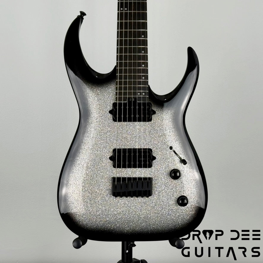 Jackson Pro Plus Series Signature Misha Mansoor Juggernaut HT7 7-String Electric Guitar w/ Bag - Silverburst Sparkle