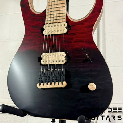 Mayones Duvell Elite 7 7-String Electric Guitar w/ Case - Red/Black Fade