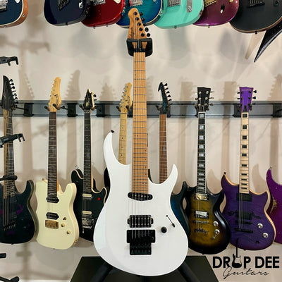 Balaguer Select Series Diablo Retro 27 FR Electric Guitar w/ Bag - Gloss Solid White