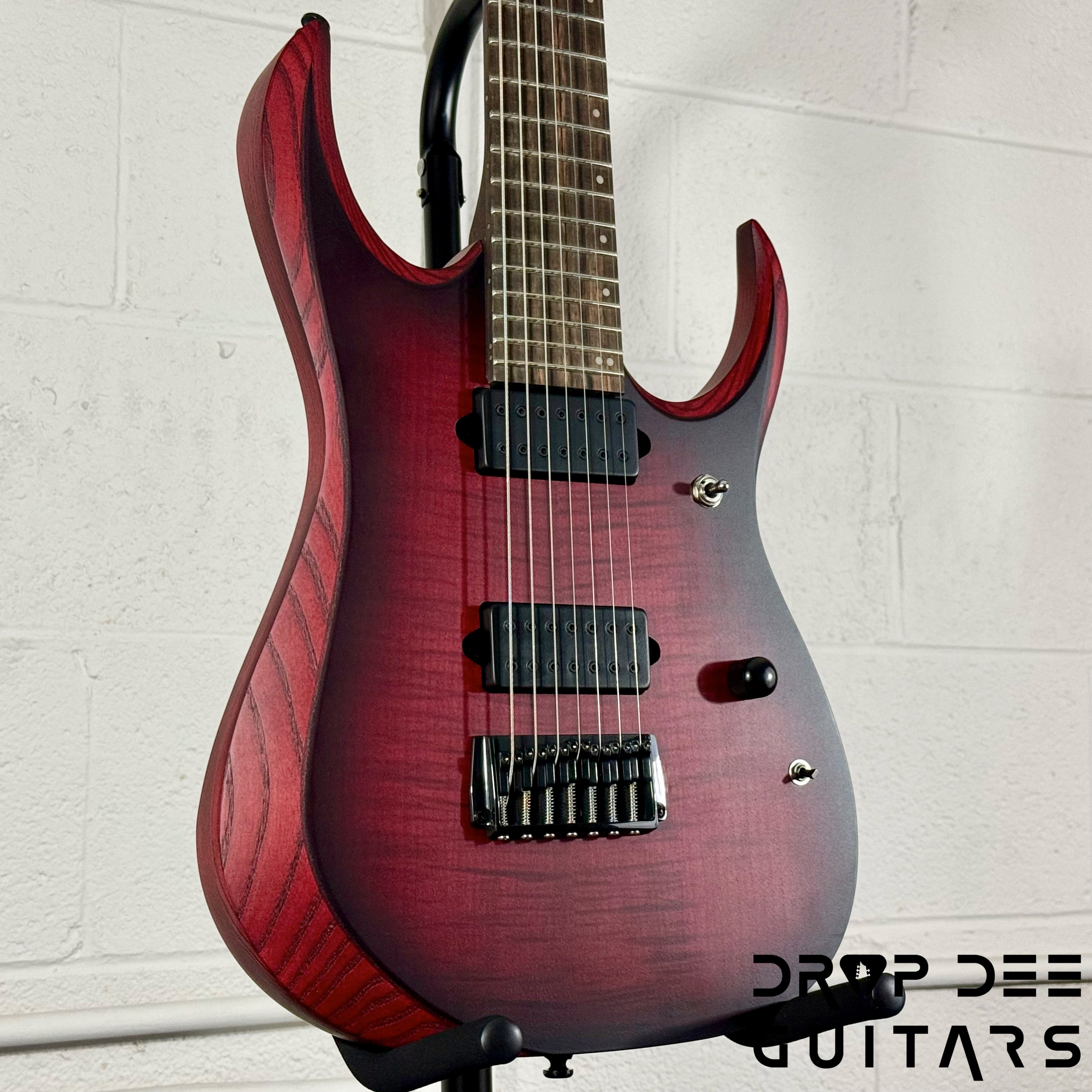 Ibanez Standard RGD721FA Baritone 7-String Electric Guitar - Stained Wine Red Burst Flat