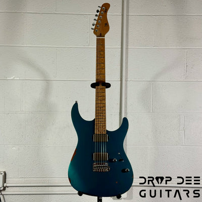 Mayones Aquila Aged V24 S 6 Electric Guitar w/ Case - Monolith Metallic Neon Green Nitro (Aged)