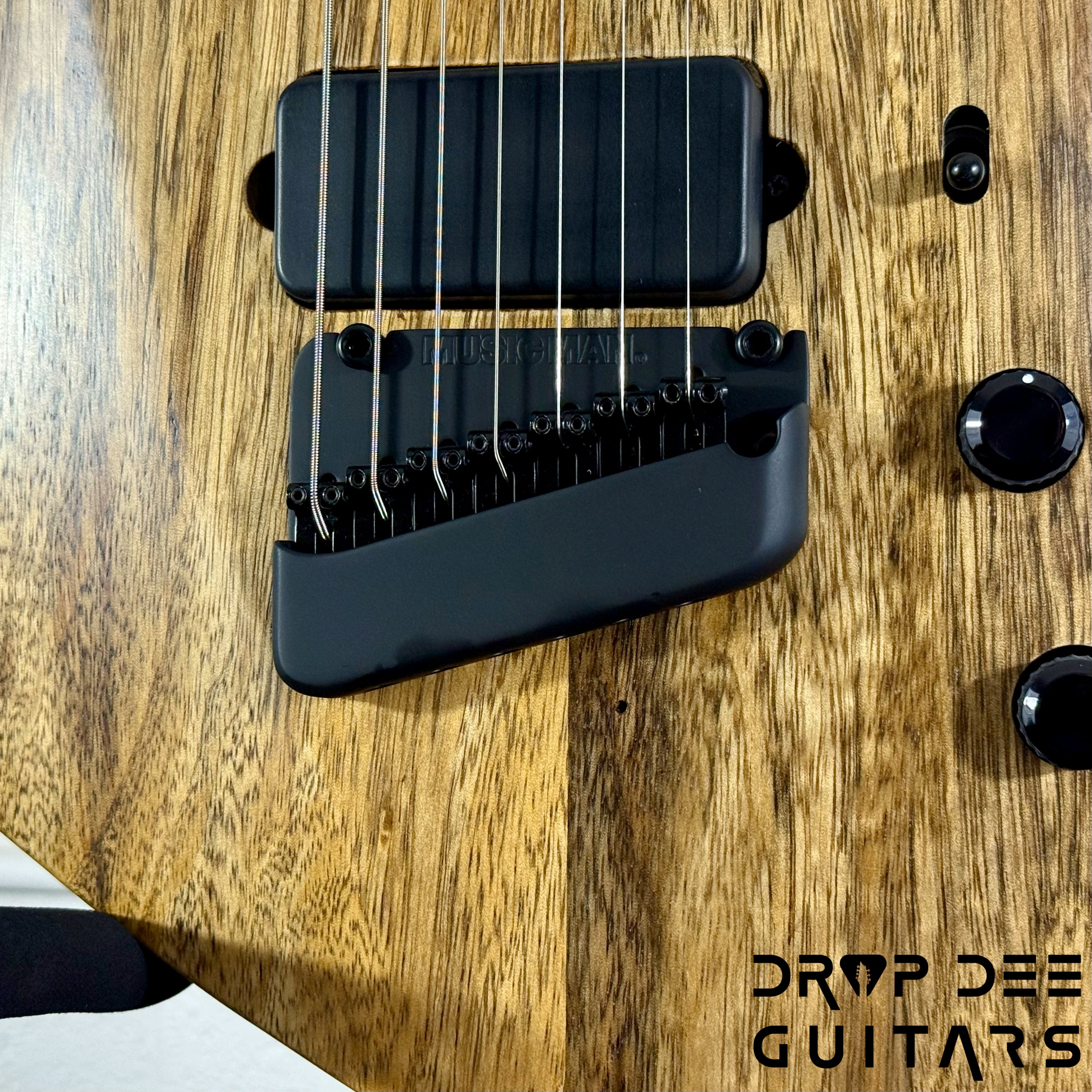 Ernie Ball Music Man Kaizen 7 Multiscale 7-String Electric Guitar w/ Case - Black Limba