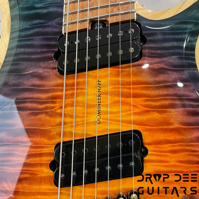 ViK Domineer H7ff "Blood Moon Surf" Multiscale Headless Electric Guitar w/ Case - Blood Moon Surf