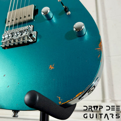 Mayones Aquila Aged V24 S 6 Electric Guitar w/ Case - Monolith Metallic Neon Green Nitro (Aged)