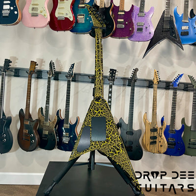 Jackson Custom Shop Randy Rhoads Electric Guitar w/ Case - Black w/ Yellow Crackle
