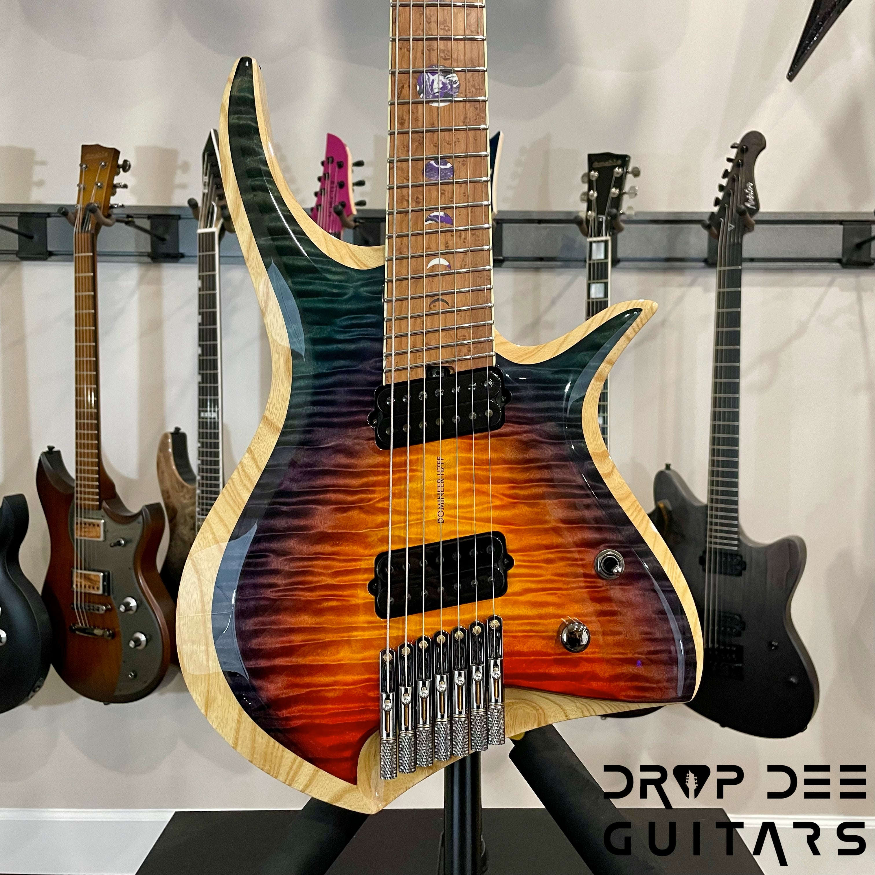 ViK Domineer H7ff "Blood Moon Surf" Multiscale Headless Electric Guitar w/ Case