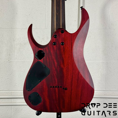 Ibanez Standard RGD721FA Baritone 7-String Electric Guitar - Stained Wine Red Burst Flat