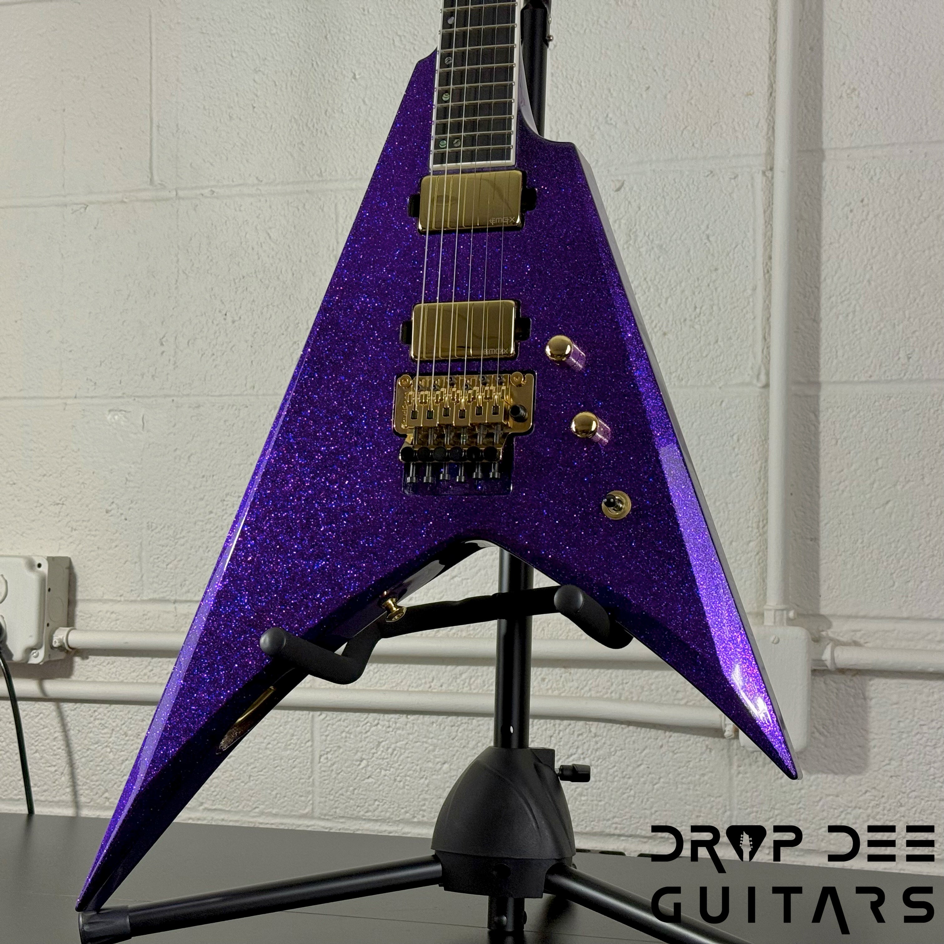 ESP USA V-II FR Electric Guitar w/ Case - Purple Sparkle