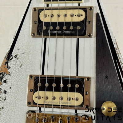 Jackson USA Custom Shop Special Edition Rhoads Electric Guitar w/ Case - Snow White w/ Black Vintage Pinstripes, Nitro-Tour Heavy Relic