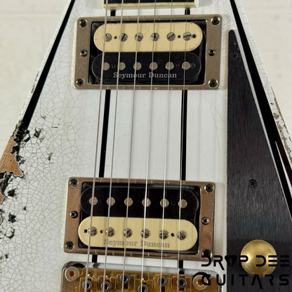 Jackson USA Custom Shop Special Edition Rhoads Electric Guitar w/ Case - Snow White w/ Black Vintage Pinstripes, Nitro-Tour Heavy Relic