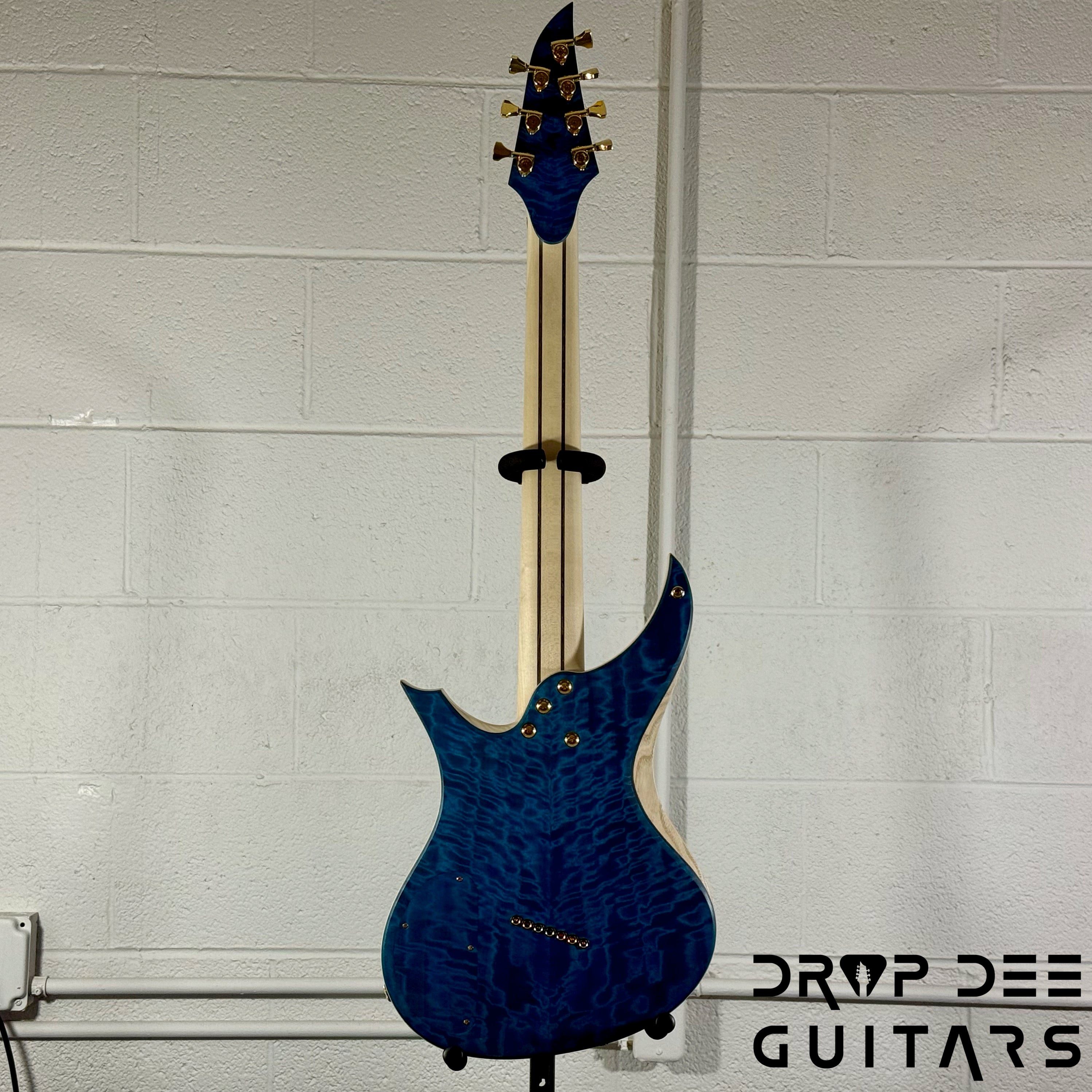 MRK Custom Shop Apodis Multiscale 7-String Electric Guitar w/ Case - Blue w/ Gold Leaf