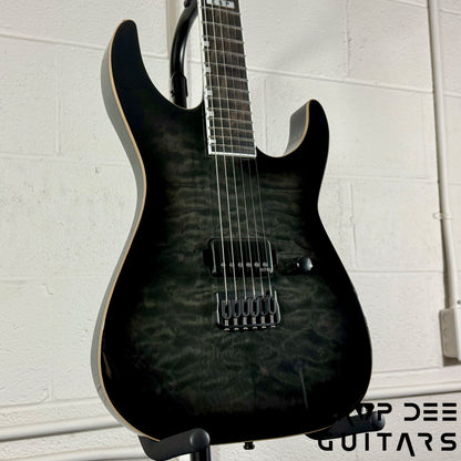 ESP E-II M-I NT QM Electric Guitar w/ Case - See Thru Black Sunburst