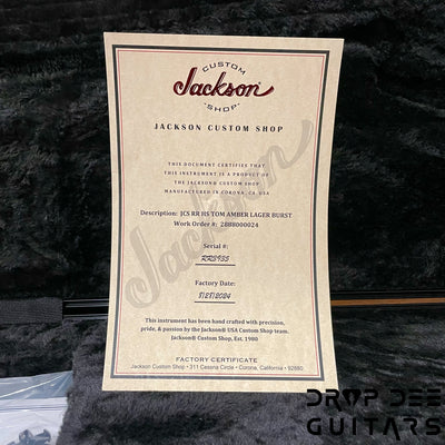 Jackson Custom Shop Randy Rhoads HS Electric Guitar w/ Case - Amber Lager Burst