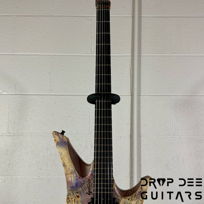 GV Guitars Syrius Headless Baritone Electric Guitar w/ Case - Natural