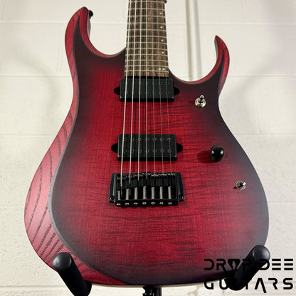 Ibanez Standard RGD721FA Baritone 7-String Electric Guitar - Stained Wine Red Burst Flat