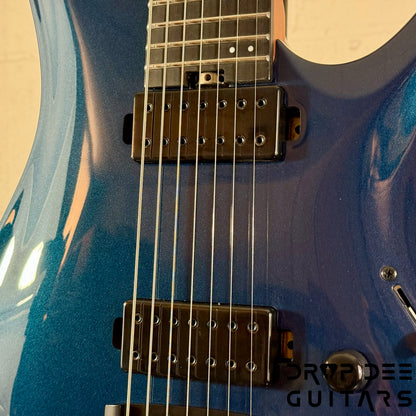 Balaguer Select Series Diablo Baritone 7 7-String Electric Guitar w/ Bag - Gloss Metallic Blueberry