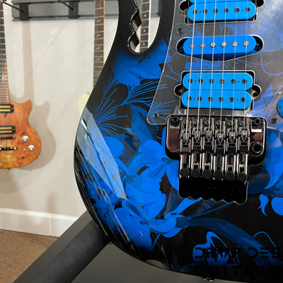 Ibanez Premium JEM77P Steve Vai Signature Electric Guitar w/ Bag - Blue Floral Pattern