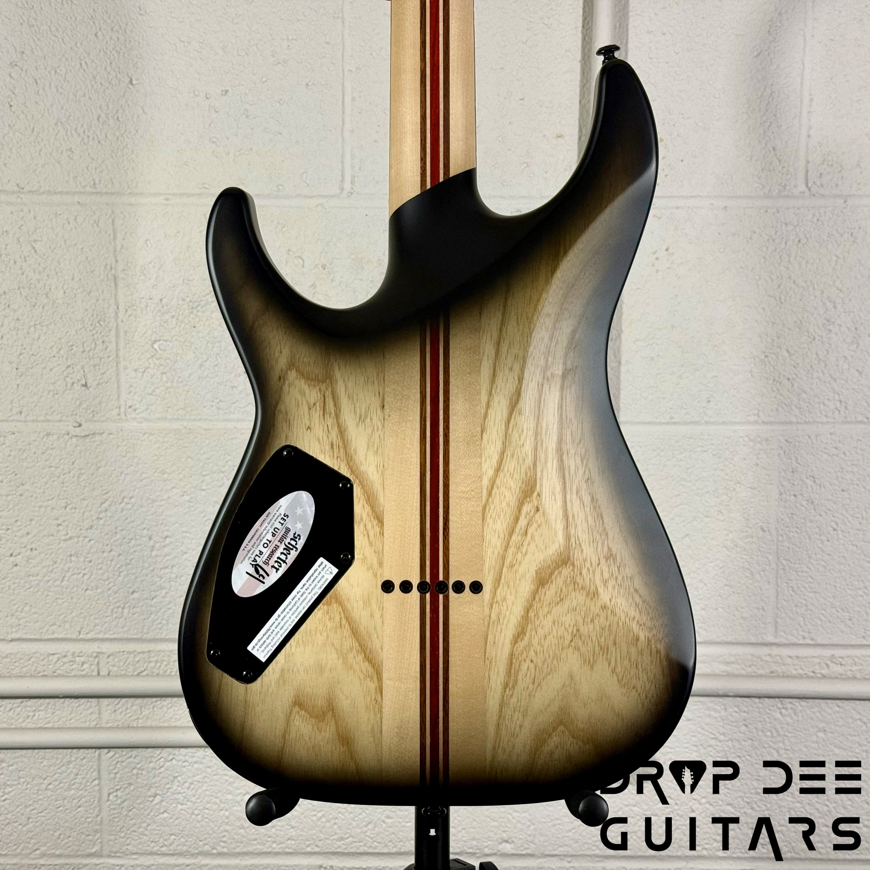 Schecter Diamond Series C-1 Pale Moon Electric Guitar - Natural Satin with Black Burst