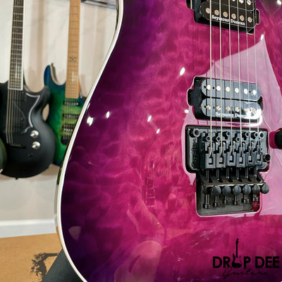 Jackson Pro Plus Series Dinky DKAQ Electric Guitar w/ Bag - Transparent Purple Burst
