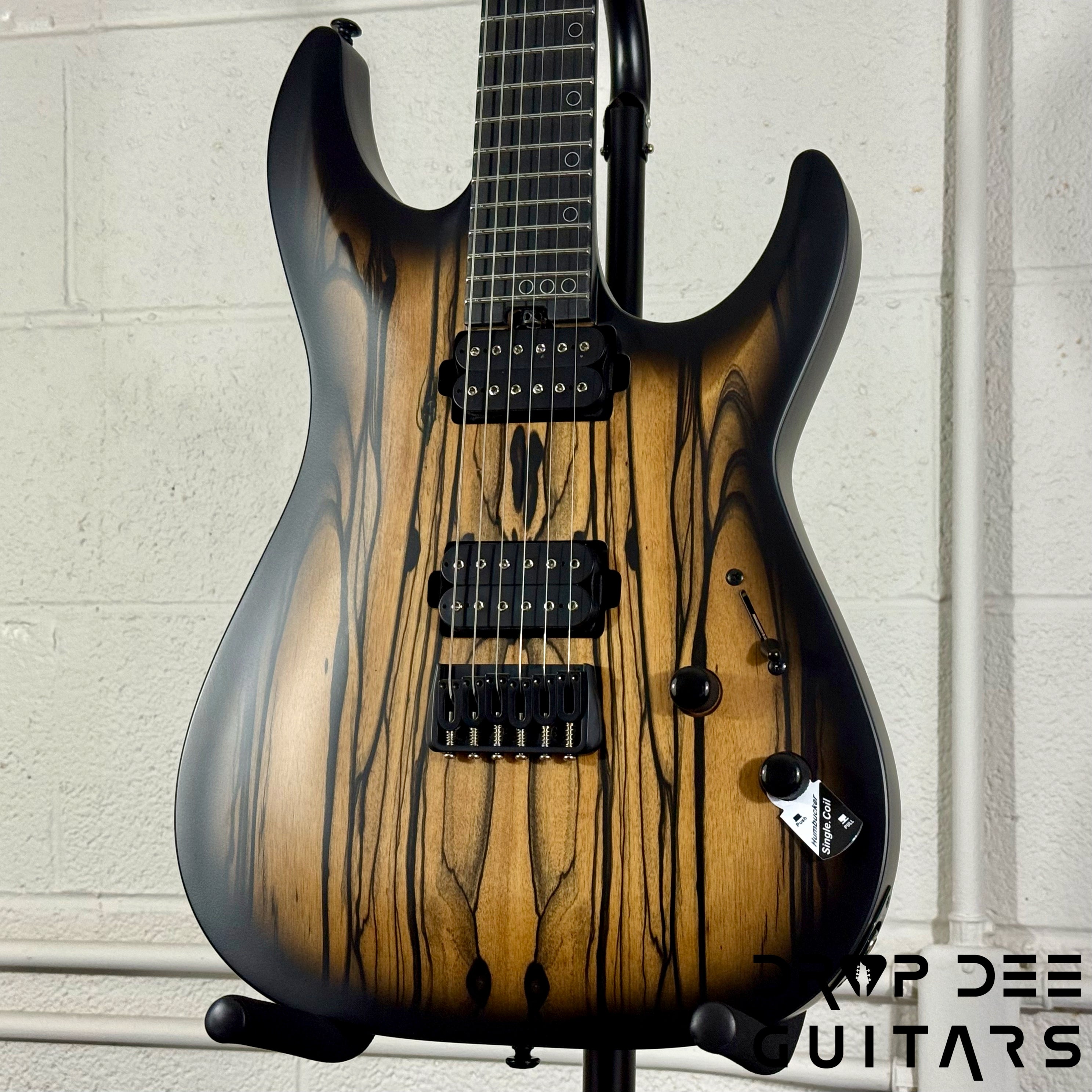 Schecter Diamond Series C-1 Pale Moon Electric Guitar - Natural Satin with Black Burst