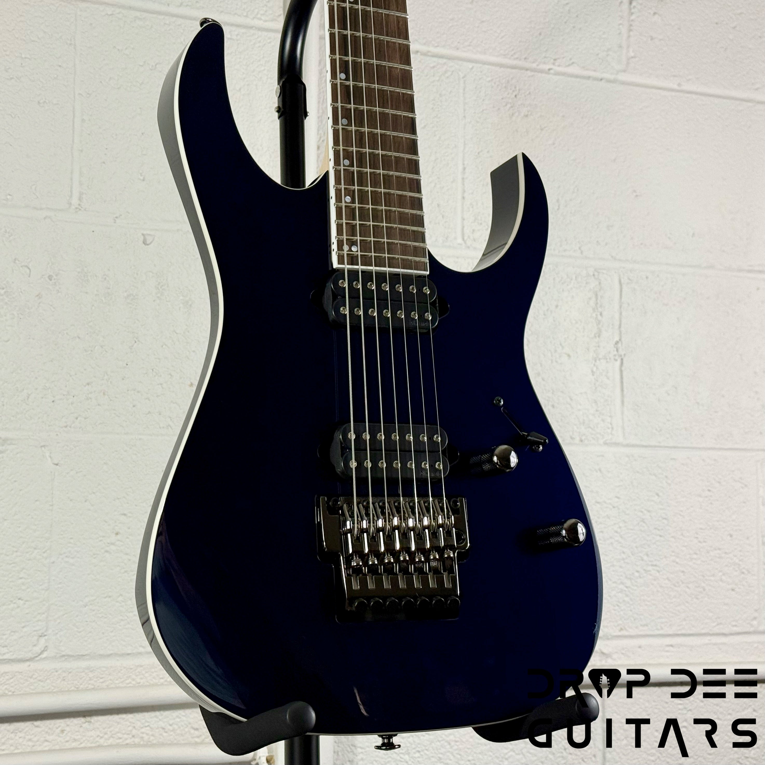 Ibanez Prestige RG2027XL Baritone 7-String Electric Guitar w/ Case - Dark Tide Blue