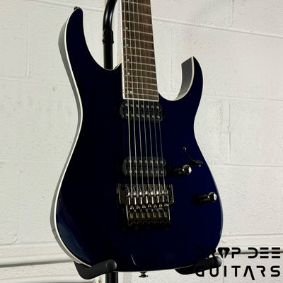 Ibanez Prestige RG2027XL Baritone 7-String Electric Guitar w/ Case - Dark Tide Blue