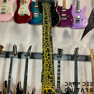 Jackson Custom Shop Randy Rhoads Electric Guitar w/ Case - Black w/ Yellow Crackle