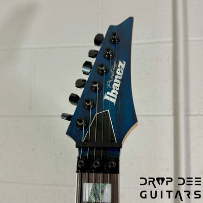 Ibanez Prestige RG653DX Electric Guitar w/ Case - Transparent Deep Blue Flat