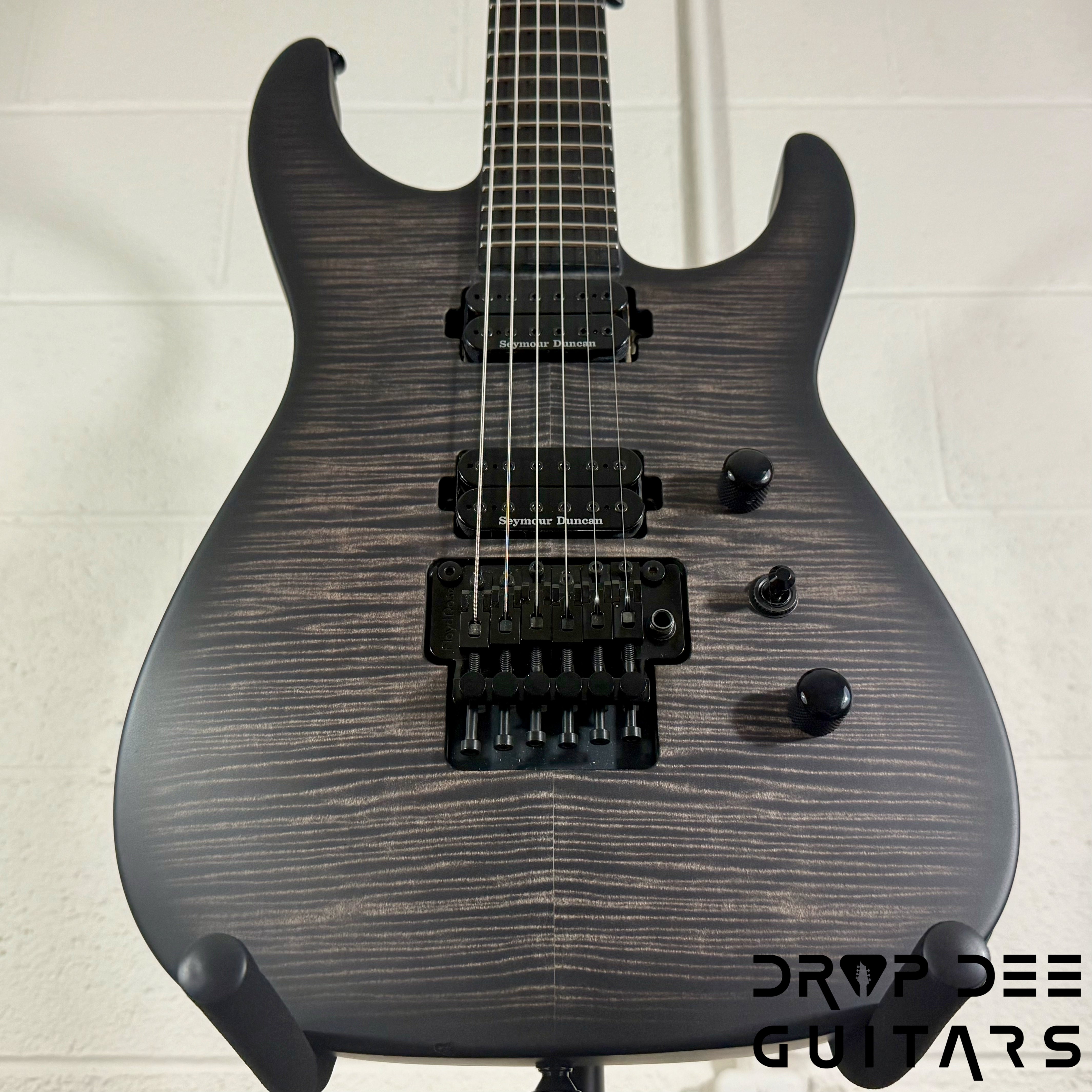 Jackson Custom Shop Soloist FR FMT Electric Guitar w/ Case - Trans Black Burst