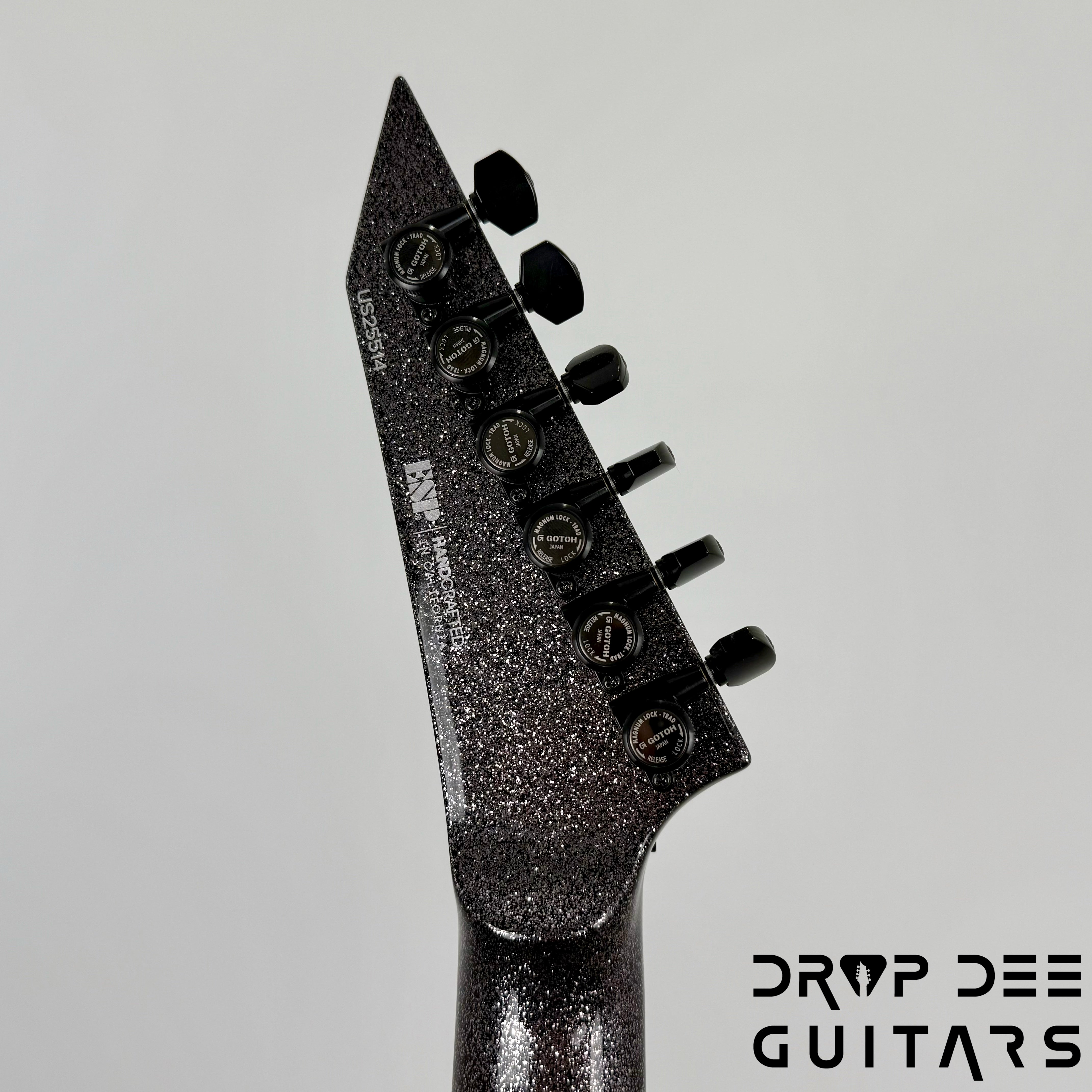 ESP USA V-II FR Electric Guitar w/ Case - Black Sparkle