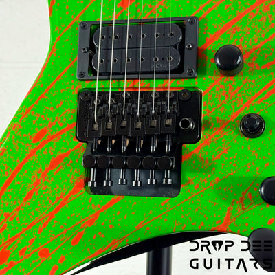 Jackson USA Custom Shop Special Edition Warrior Electric Guitar w/ Case - Slime Time Splatter