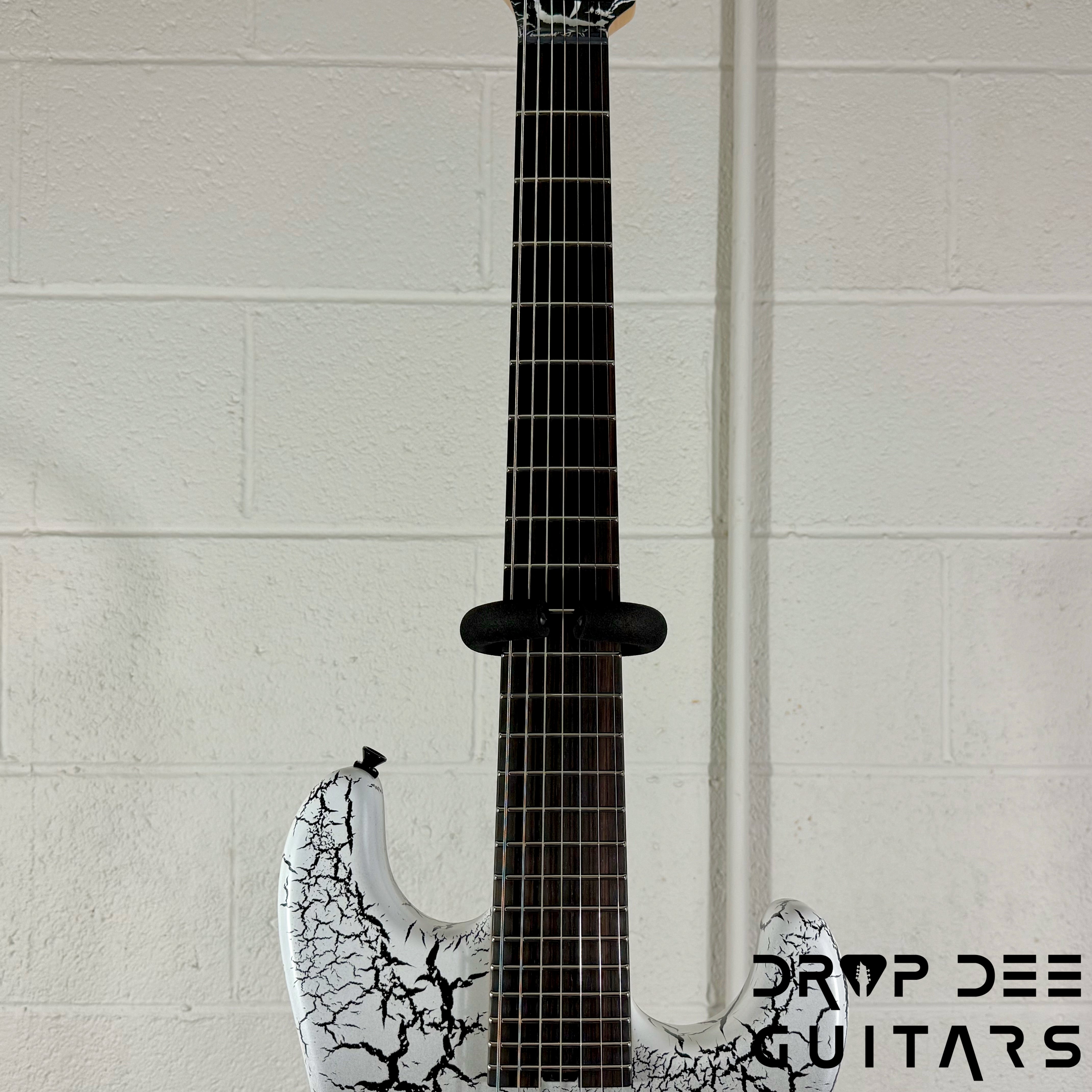 Schecter USA Custom Shop John Browne Signature Zenith 7 Baritone 7-String Electric Guitar w/ Case - Fracture White