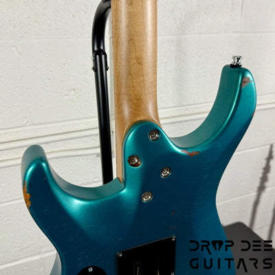 Mayones Aquila Aged V24 S 6 Electric Guitar w/ Case - Monolith Metallic Neon Green Nitro (Aged)