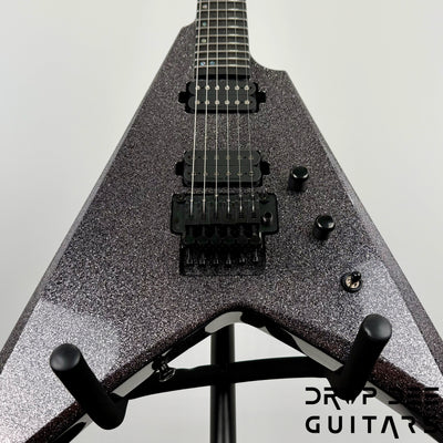ESP USA V-II FR Electric Guitar w/ Case - Black Sparkle