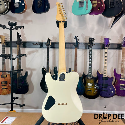 Schecter USA Custom Shop PT-7 7-String Electric Guitar w/ Case - Vintage White Satin