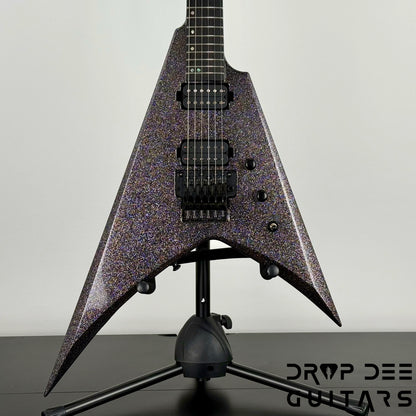 ESP USA V-II FR Electric Guitar w/ Case - Black Sparkle