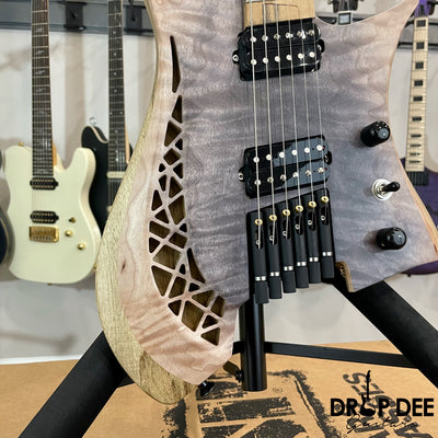 OD Guitars Minerva Headless Multi-Scale Electric Guitar w/ Case - Mid Burst