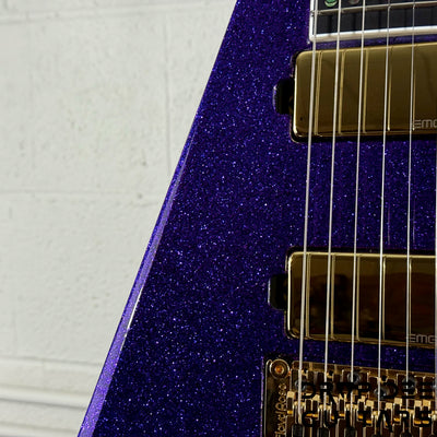 ESP USA V-II FR Electric Guitar w/ Case - Purple Sparkle