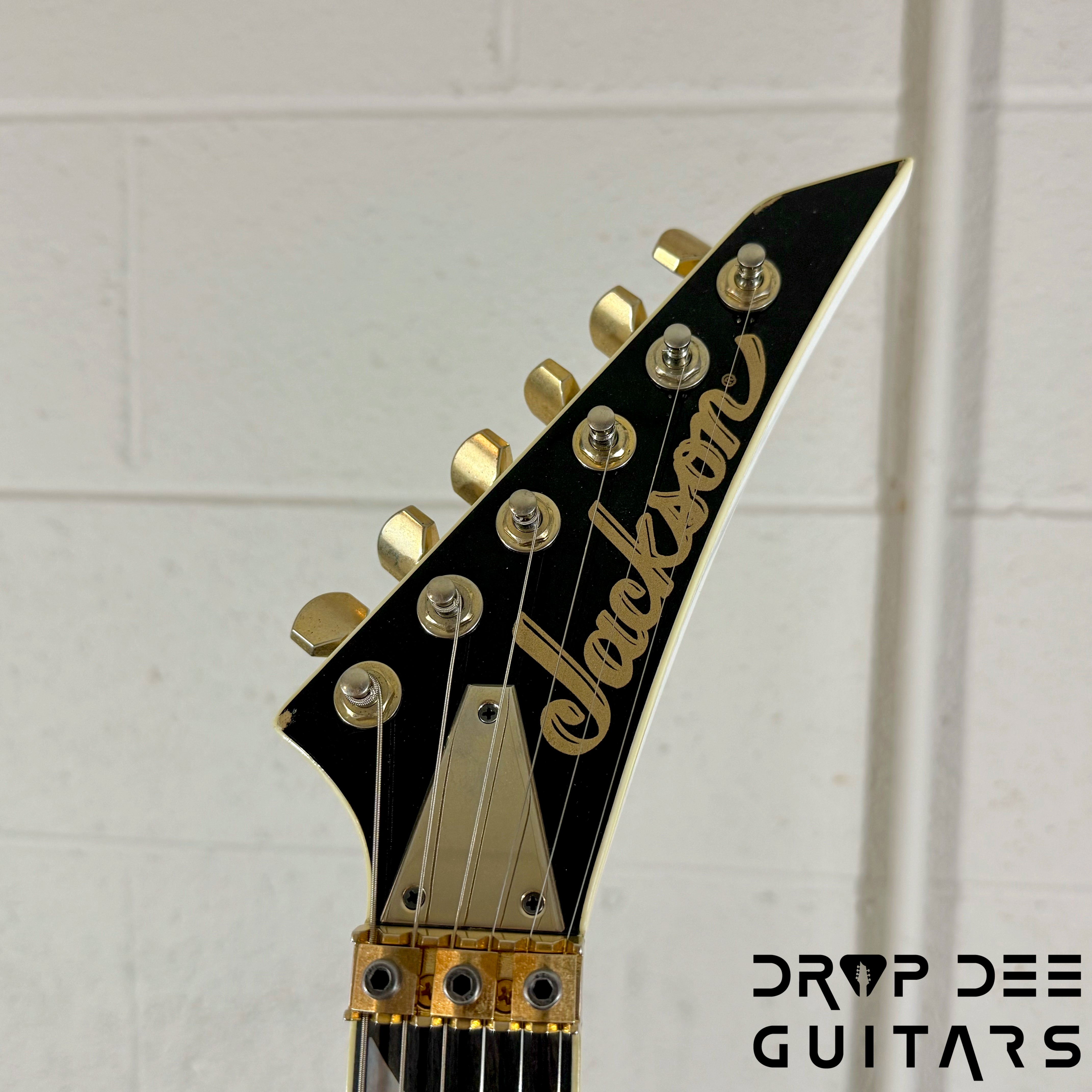 Jackson USA Custom Shop Special Edition Rhoads Electric Guitar w/ Case - Snow White w/ Black Vintage Pinstripes, Nitro-Tour Heavy Relic