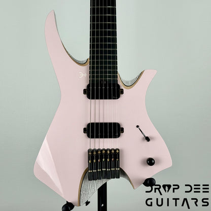 Infinia Neptune 7 Baritone Headless 7-String Electric Guitar w/ Bag - Shell Pink