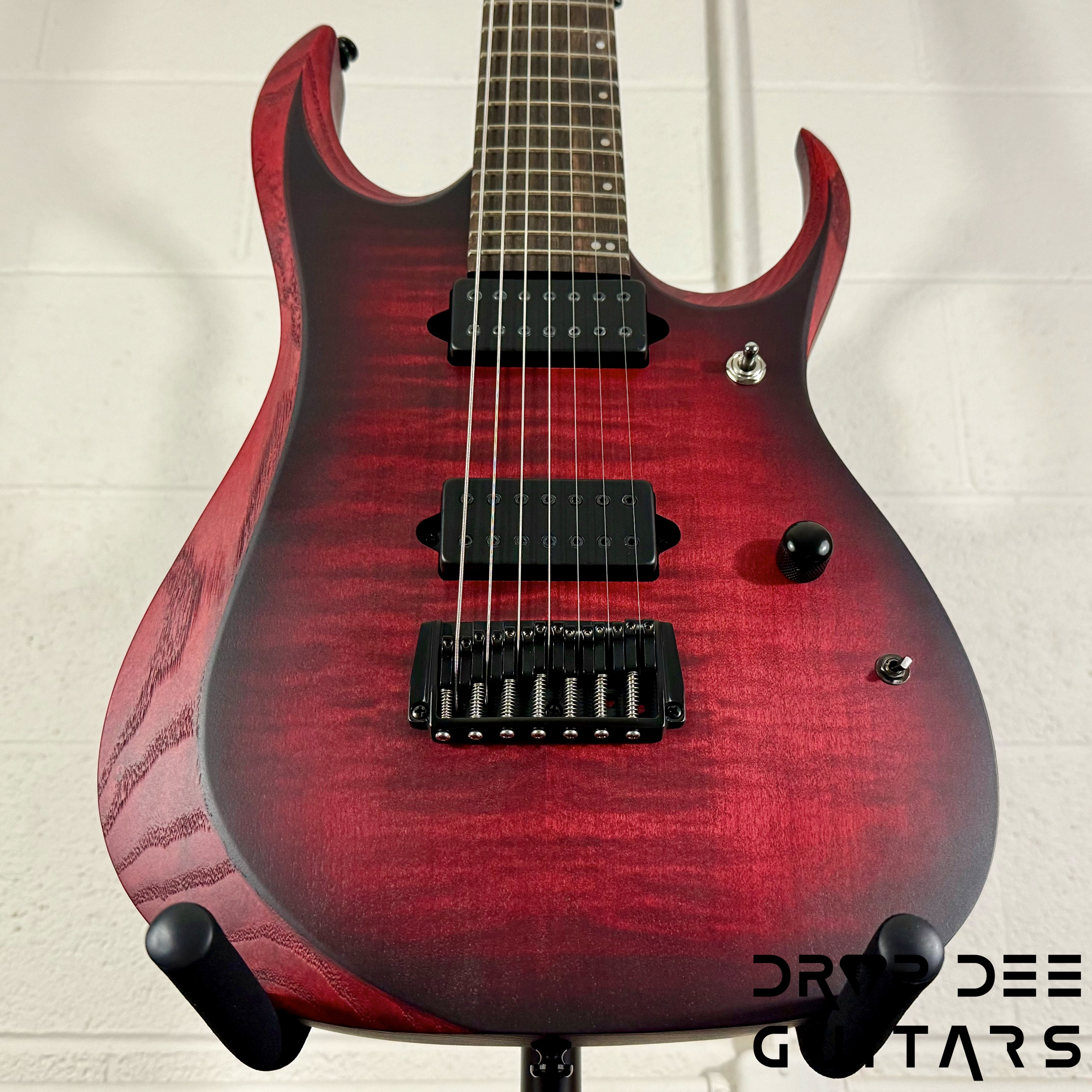 Ibanez Standard RGD721FA Baritone 7-String Electric Guitar - Stained Wine Red Burst Flat