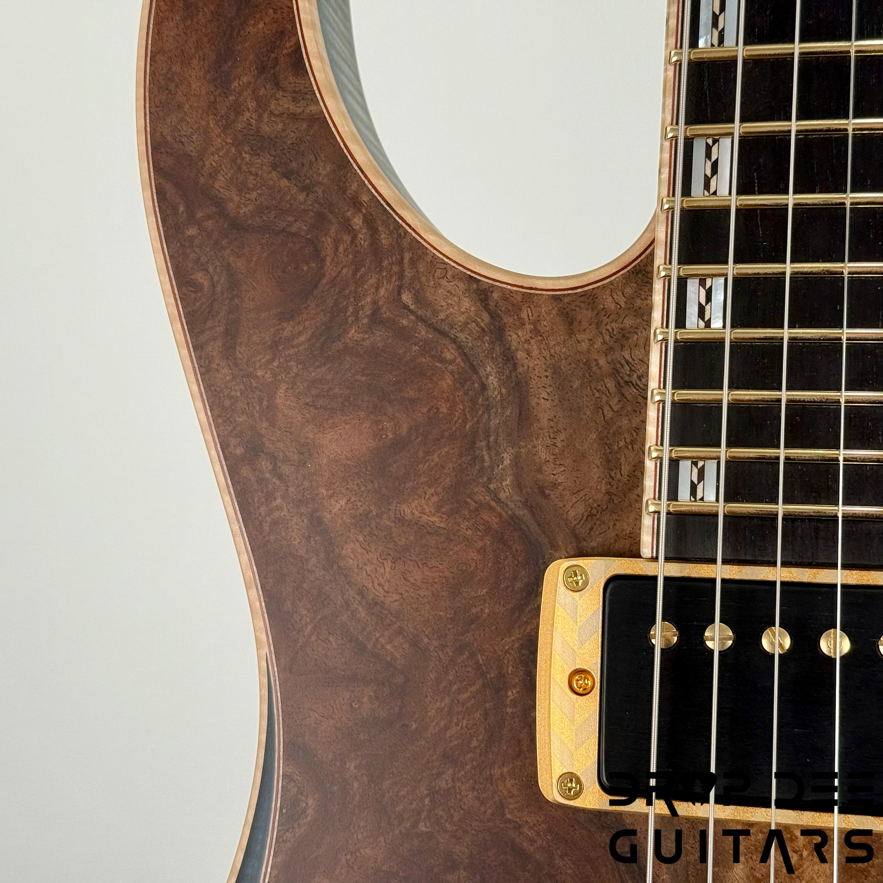 ESP Exhibition Limited M-II CTM NT Electric Guitar w/ Case - Natural w/ Dark Blue Burst