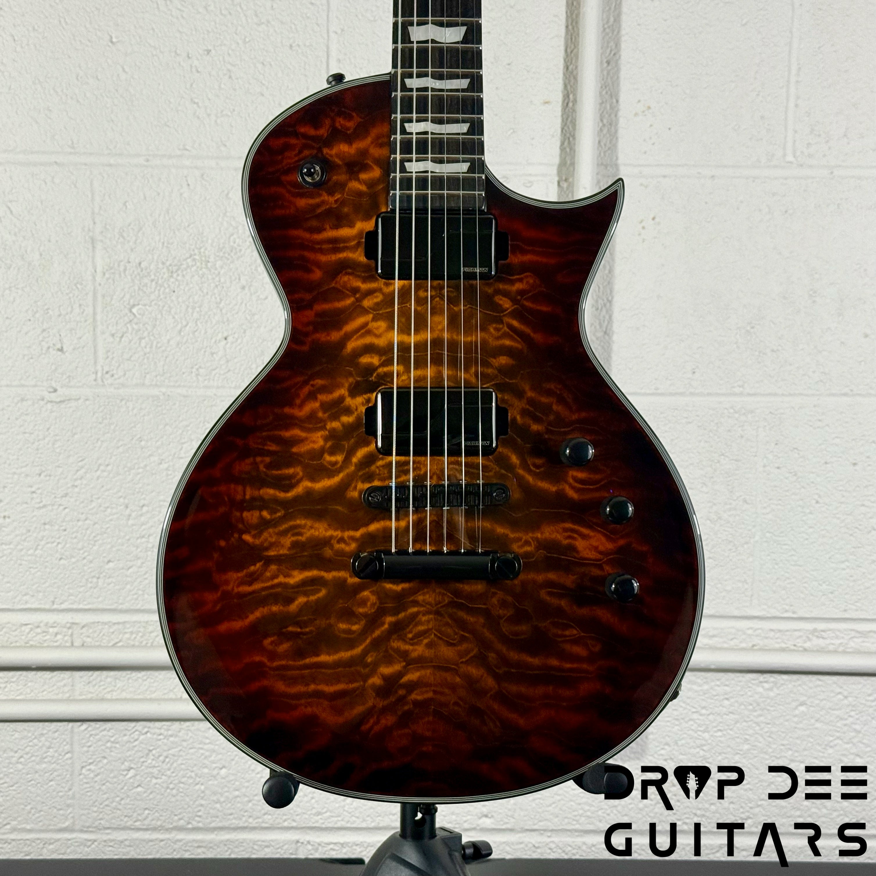 ESP E-II Eclipse QM Electric Guitar/ Case - Tiger Eye Sunburst