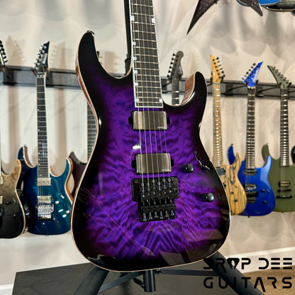 ESP USA M-II FR DLX Electric Guitar w/ Case - Dark Purple Sunburst