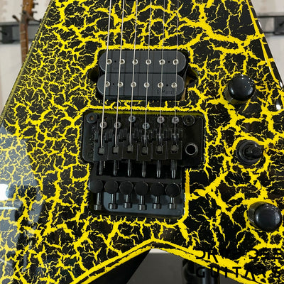Jackson Custom Shop Randy Rhoads Electric Guitar w/ Case - Black w/ Yellow Crackle