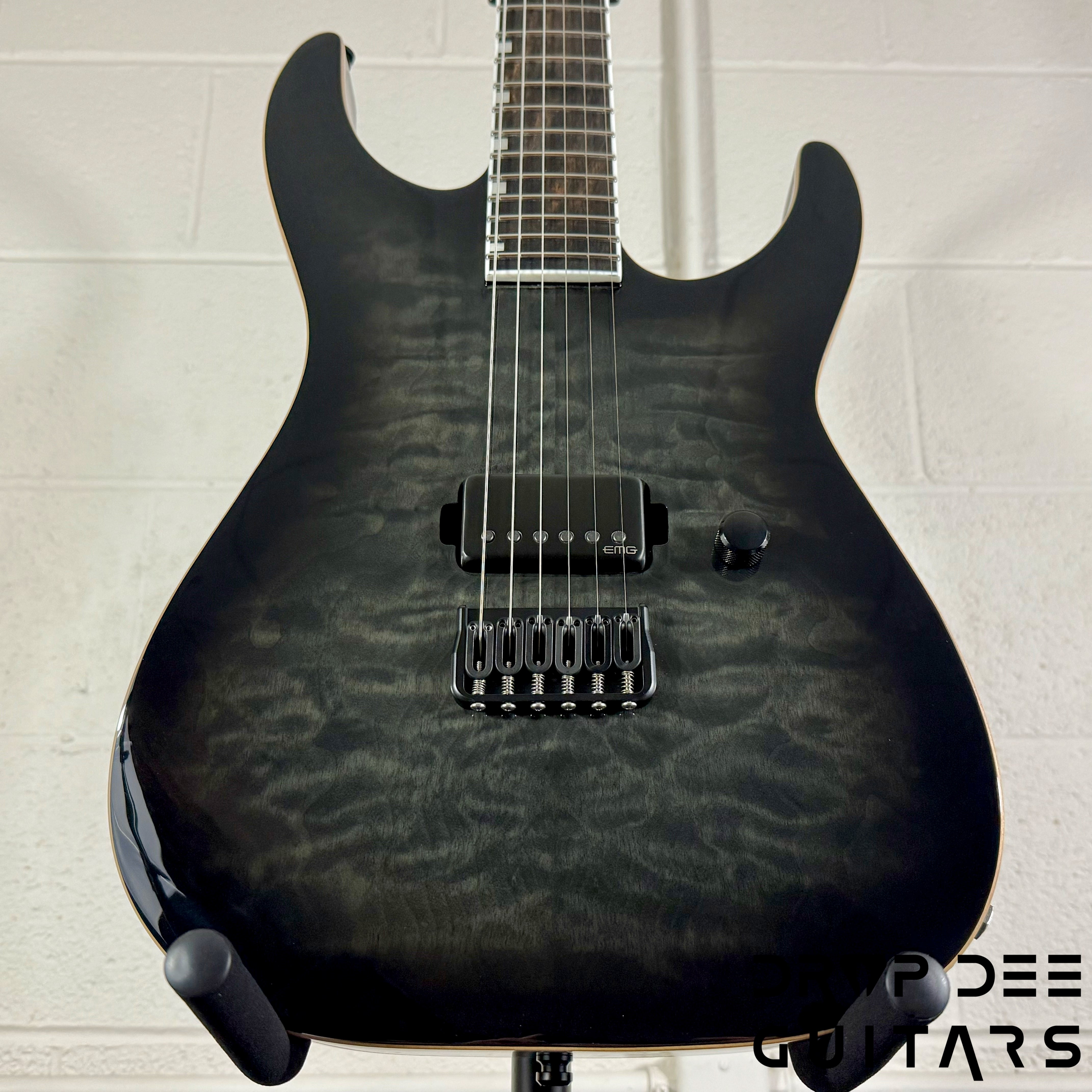 ESP E-II M-I NT QM Electric Guitar w/ Case - See Thru Black