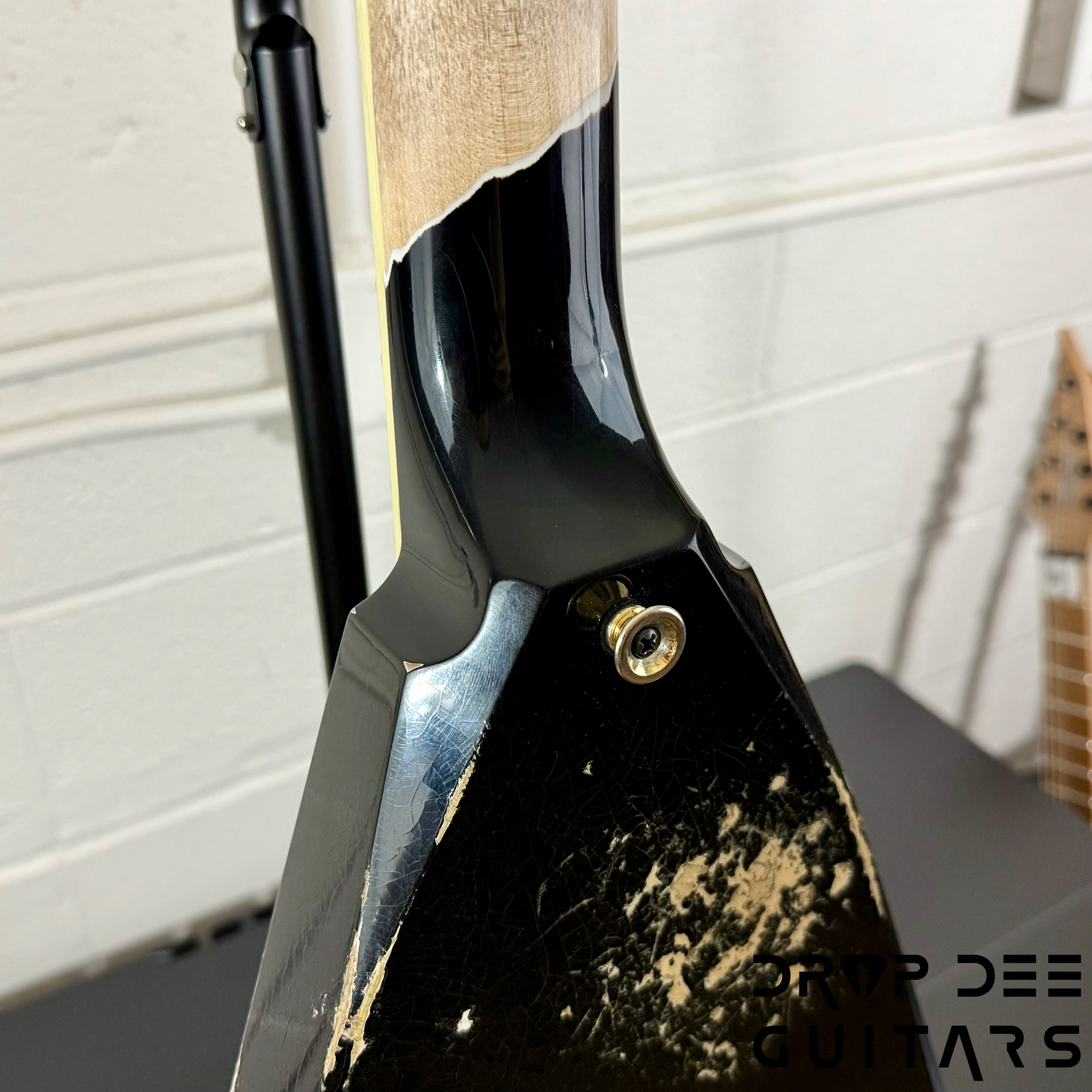 Jackson USA Custom Shop Special Edition Rhoads Electric Guitar w/ Case - Black Nitro Relic (Tour Heavy Relic)